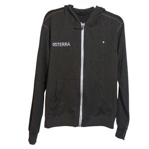 doTERRA Green Jersey knit Unisex Full Zip Hooded Sweatshirt Size Small